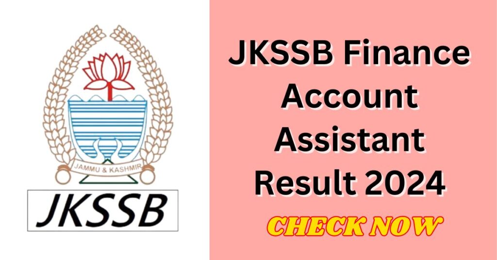 JKSSB Finance Account Assistant Result 2024