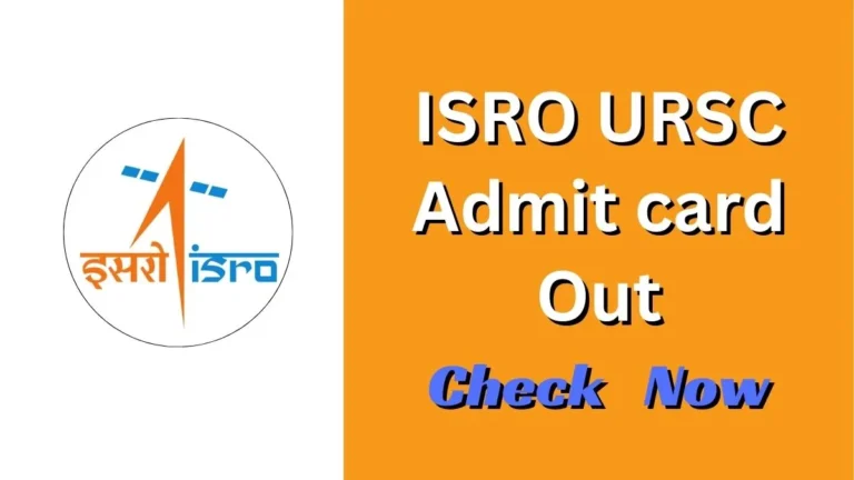 ISRO URSC Various Posts Admit card