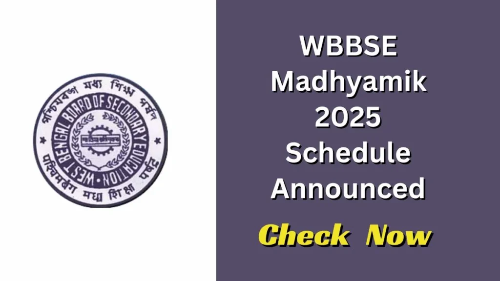 WBBSE Madhyamik Routine 2025